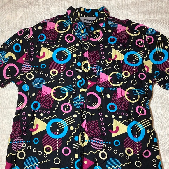 alpha beta Other - XLarge Unisex patterned button up shirt